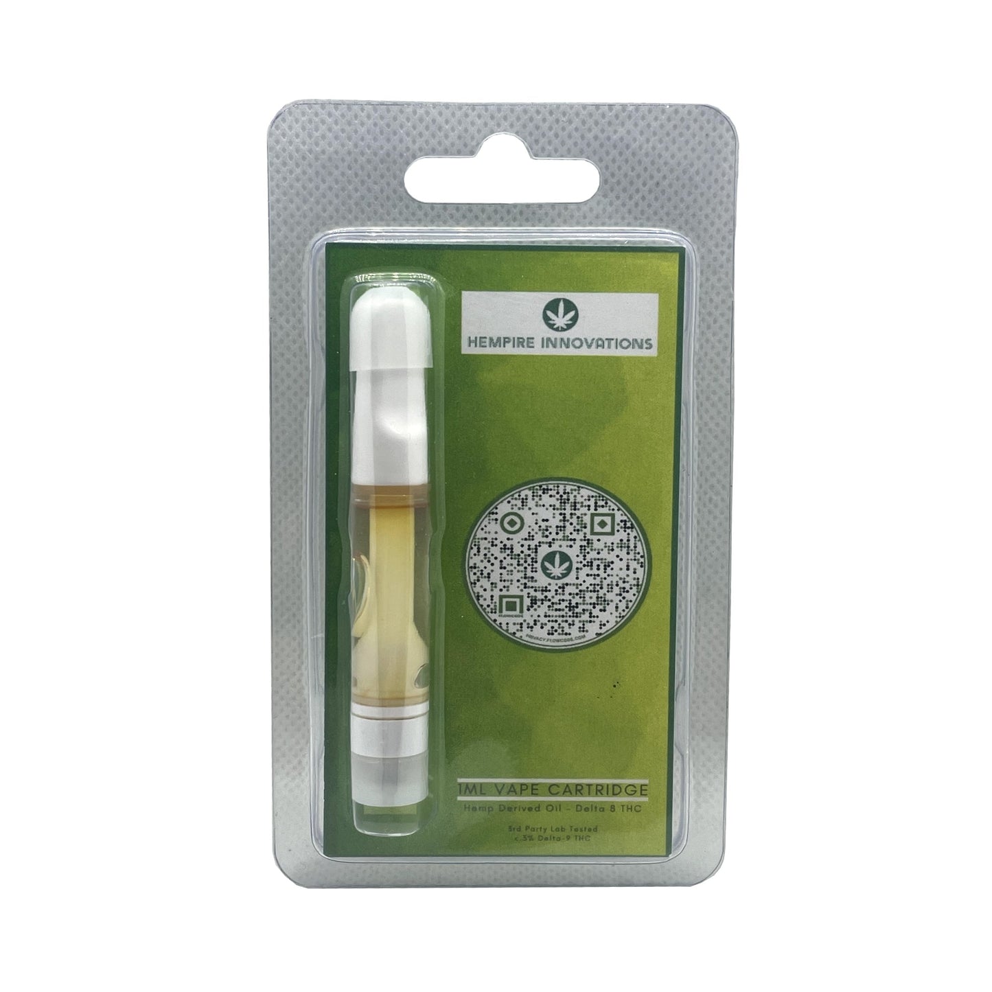 Close-up of Hempire Innovations' THC-P & Delta 8 Vape Cart showcasing its sleek design.